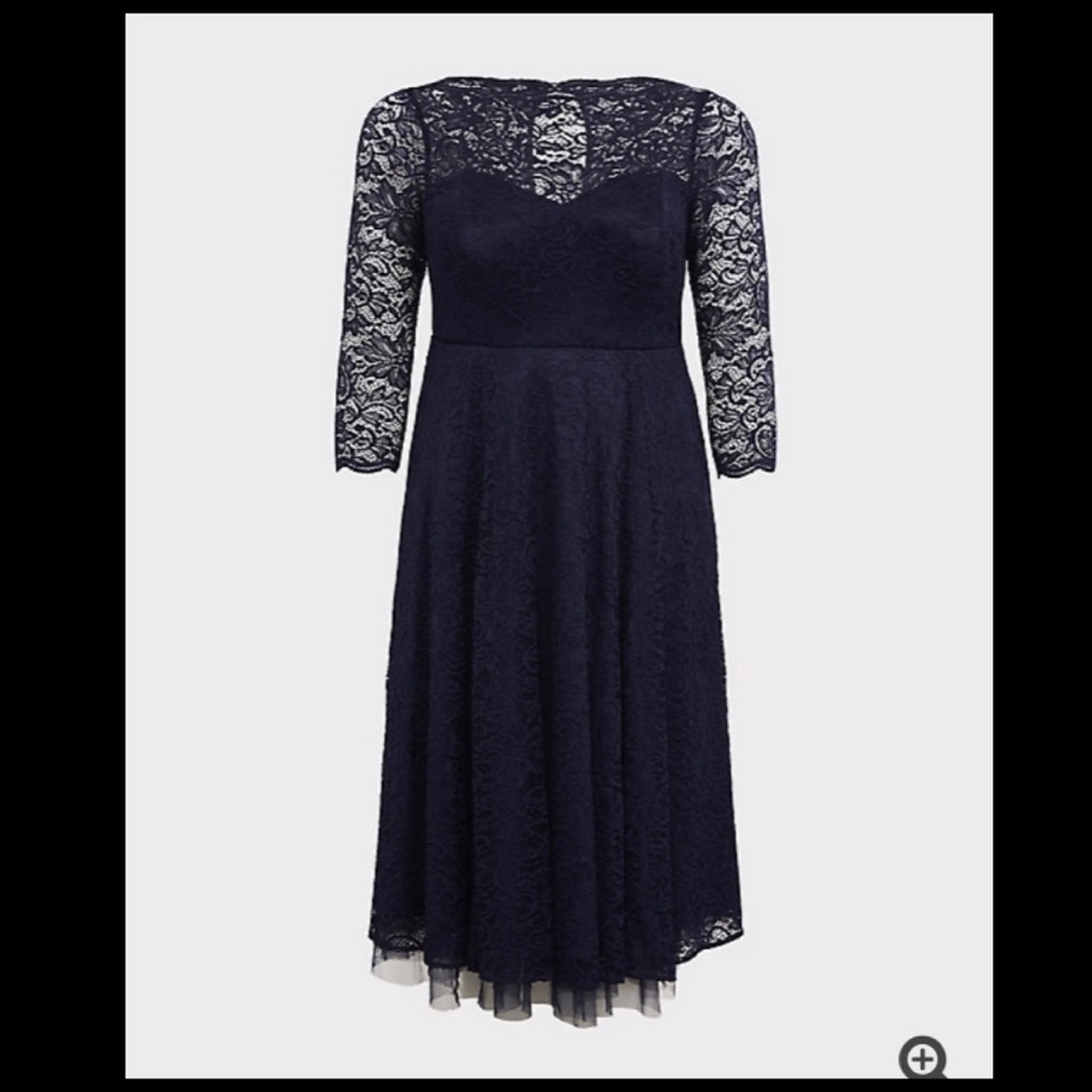 Navy Blue Lace Dress